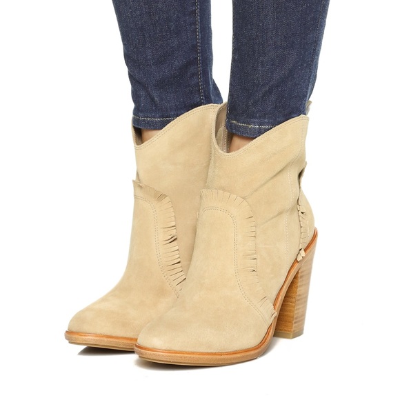 NEW Joie Mathilde Natural Suede Western Booties 37 - Picture 6 of 6